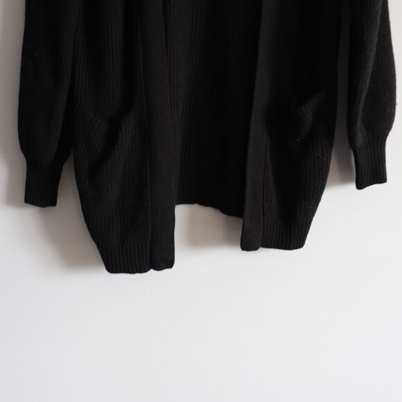 Wilfred Free Women's Black Sz XXS Unwind Ribbed Open Front Merino Wool Cardigan - Picture 7 of 12
